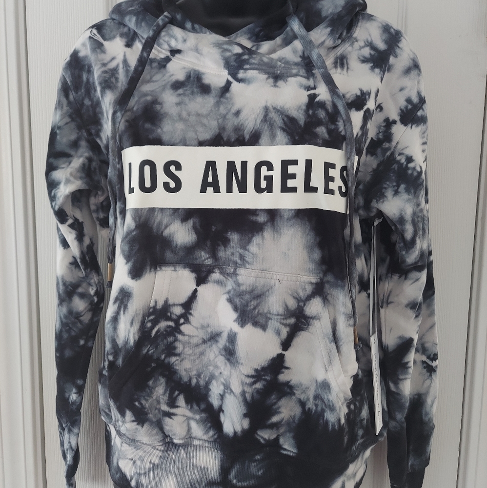 New Young Fabulous & Broke XS Black Tye Dye Hoodie
